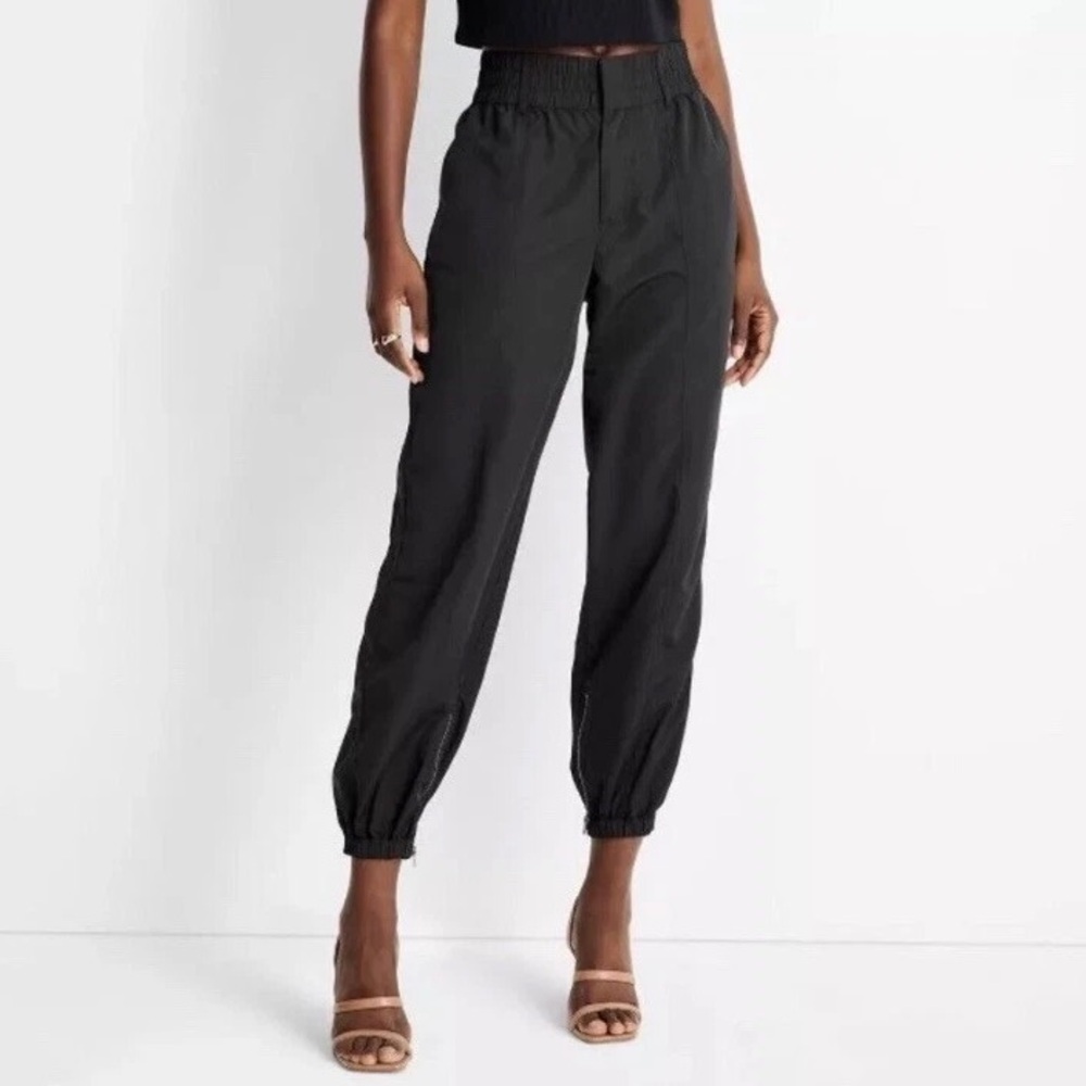 Future Collective x Kahlana Barfield Brown Track Pants XXS Black High Rise NWOT